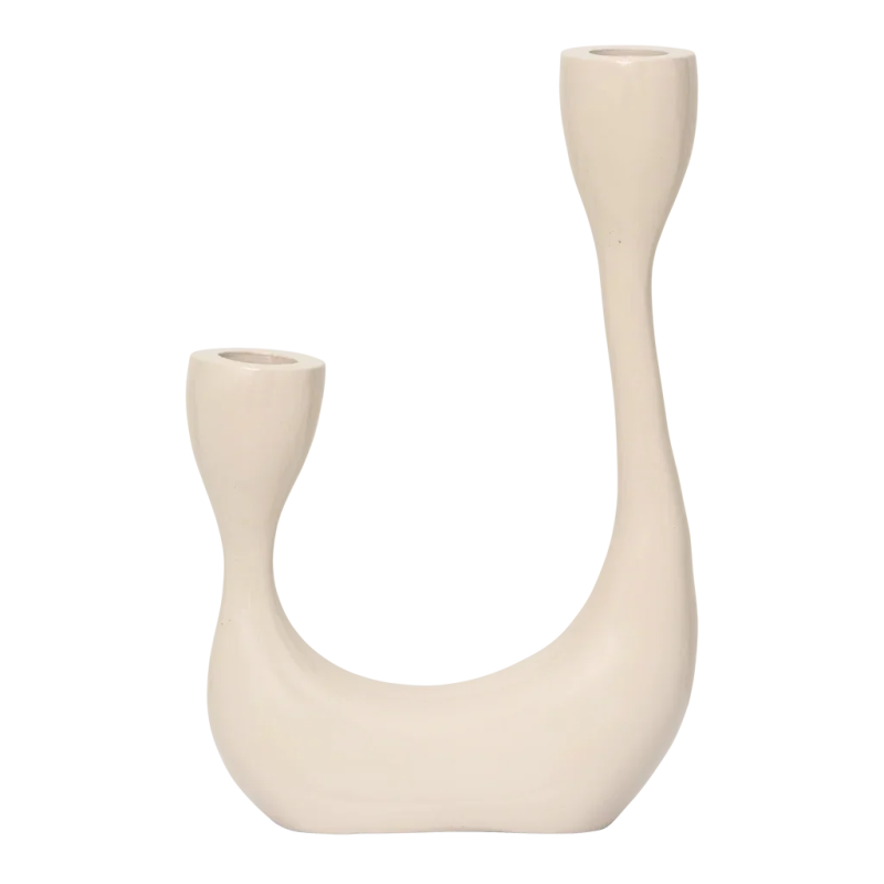 Chandelier 2 bougies aluminium beige crème 21,5 cm Palesa Urban Nature Culture - 3