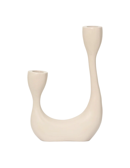 Chandelier 2 bougies aluminium beige crème 21,5 cm Palesa Urban Nature Culture - 3