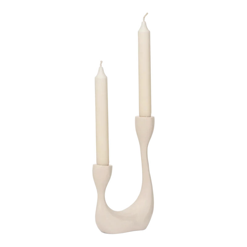 Chandelier 2 bougies aluminium beige crème 21,5 cm Palesa Urban Nature Culture - 4