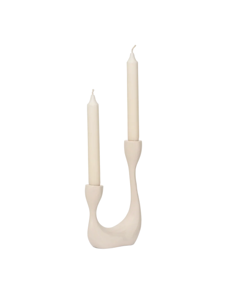 Chandelier 2 bougies aluminium beige crème 21,5 cm Palesa Urban Nature Culture - 4