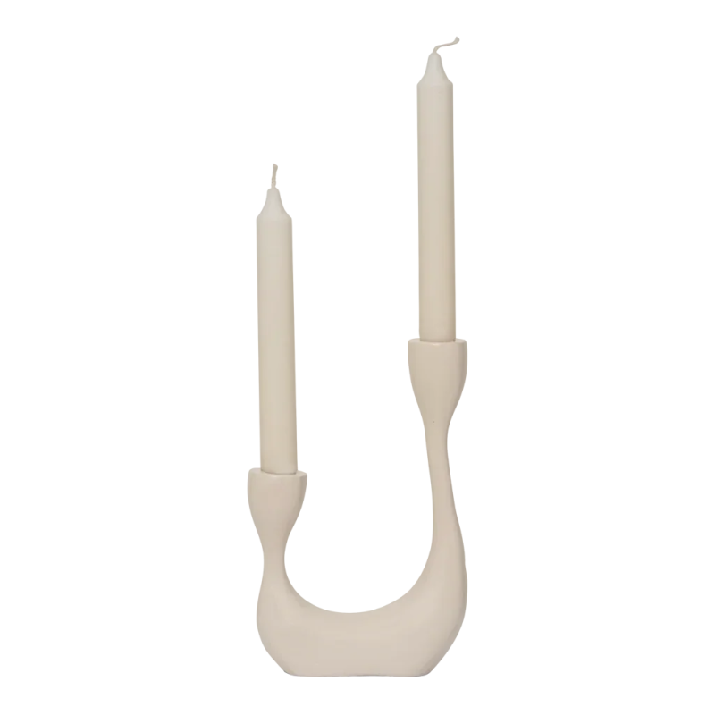 Chandelier 2 bougies aluminium beige crème 21,5 cm Palesa Urban Nature Culture - 5