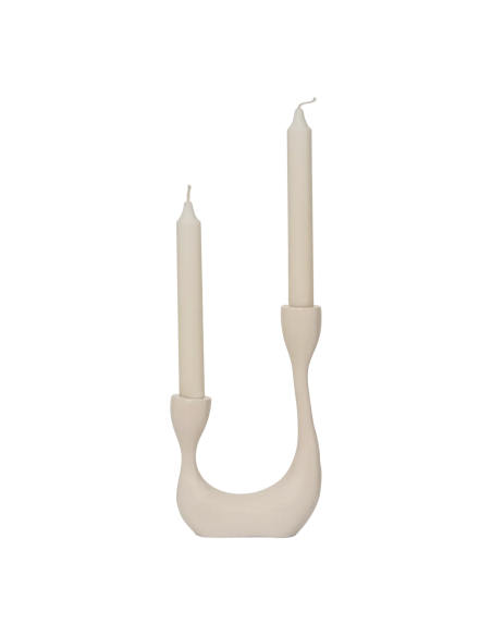 Chandelier 2 bougies aluminium beige crème 21,5 cm Palesa Urban Nature Culture - 5