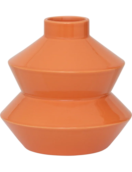 Vase géométrique céramique orange nectarine 22 cm Zodwa Urban Nature Culture - 1