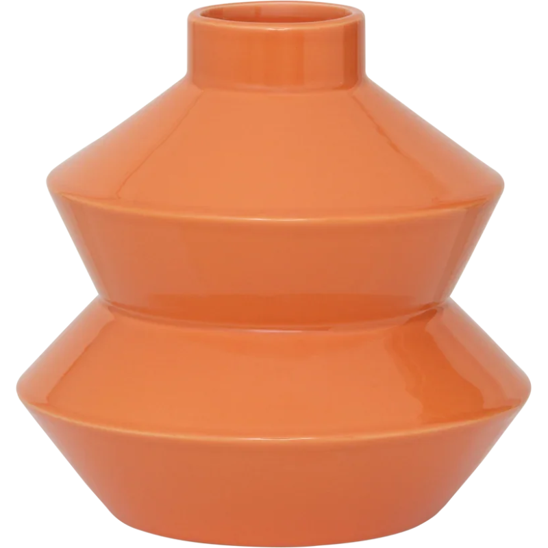 Vase géométrique céramique orange nectarine 22 cm Zodwa Urban Nature Culture - 1