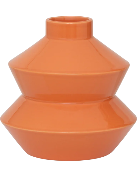 Vase géométrique céramique orange nectarine 22 cm Zodwa Urban Nature Culture - 1