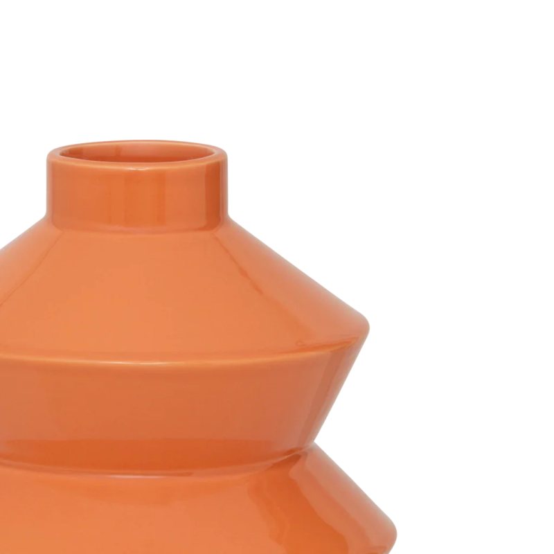 Vase géométrique céramique orange nectarine 22 cm Zodwa Urban Nature Culture - 3