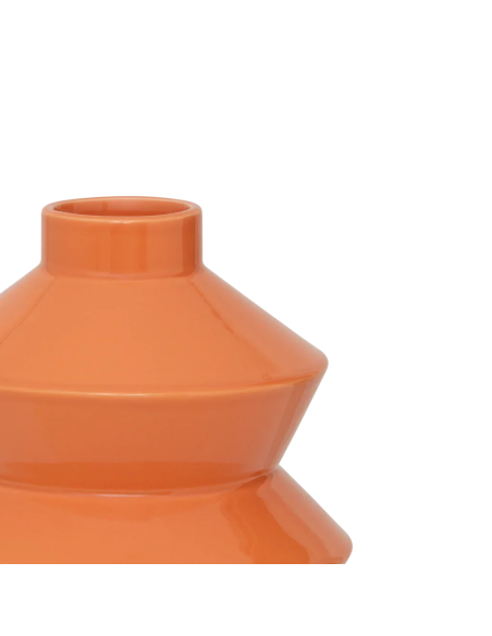 Vase géométrique céramique orange nectarine 22 cm Zodwa Urban Nature Culture - 3
