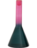 Bougeoir verre recyclé vert et rose 27 cm Frisk