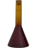 Bougeoir verre recyclé prune ambre 27 cm Frisk
