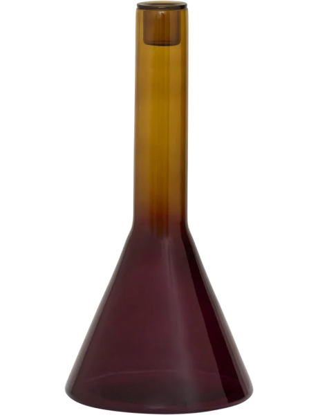 Bougeoir verre recyclé prune ambre 27 cm Frisk Urban Nature Culture - 1
