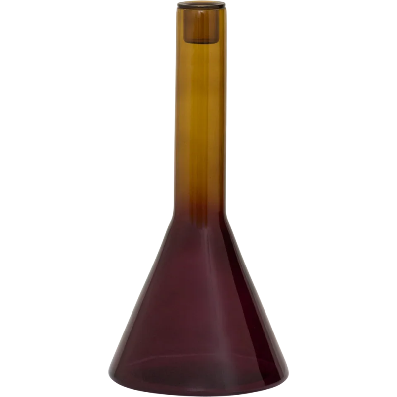 Bougeoir verre recyclé prune ambre 27 cm Frisk Urban Nature Culture - 1