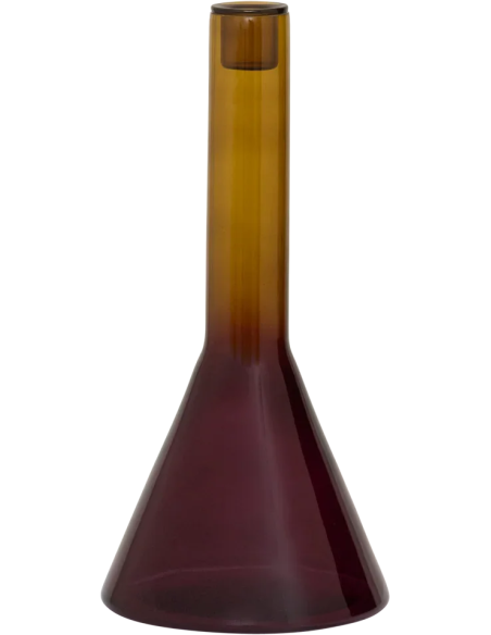 Bougeoir verre recyclé prune ambre 27 cm Frisk Urban Nature Culture - 1