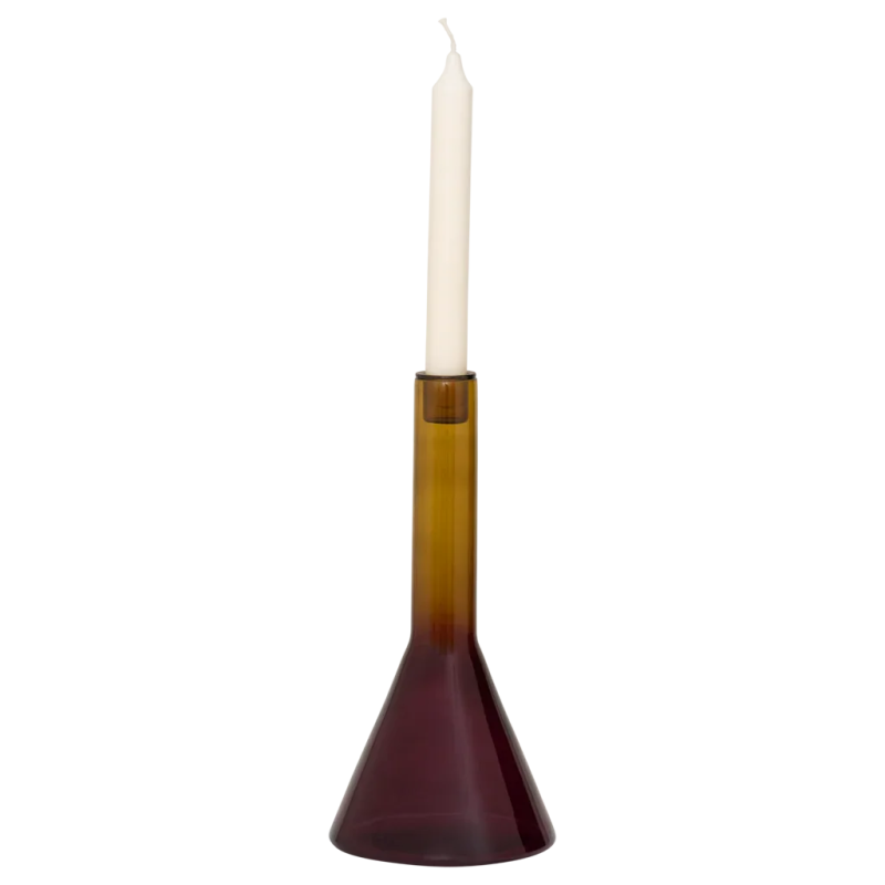 Bougeoir verre recyclé prune ambre 27 cm Frisk Urban Nature Culture - 3