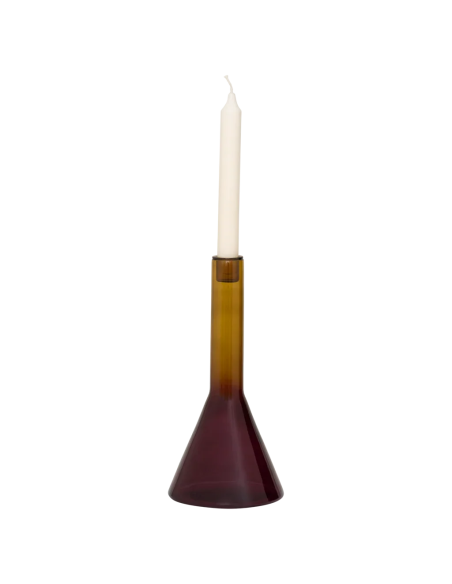 Bougeoir verre recyclé prune ambre 27 cm Frisk Urban Nature Culture - 3