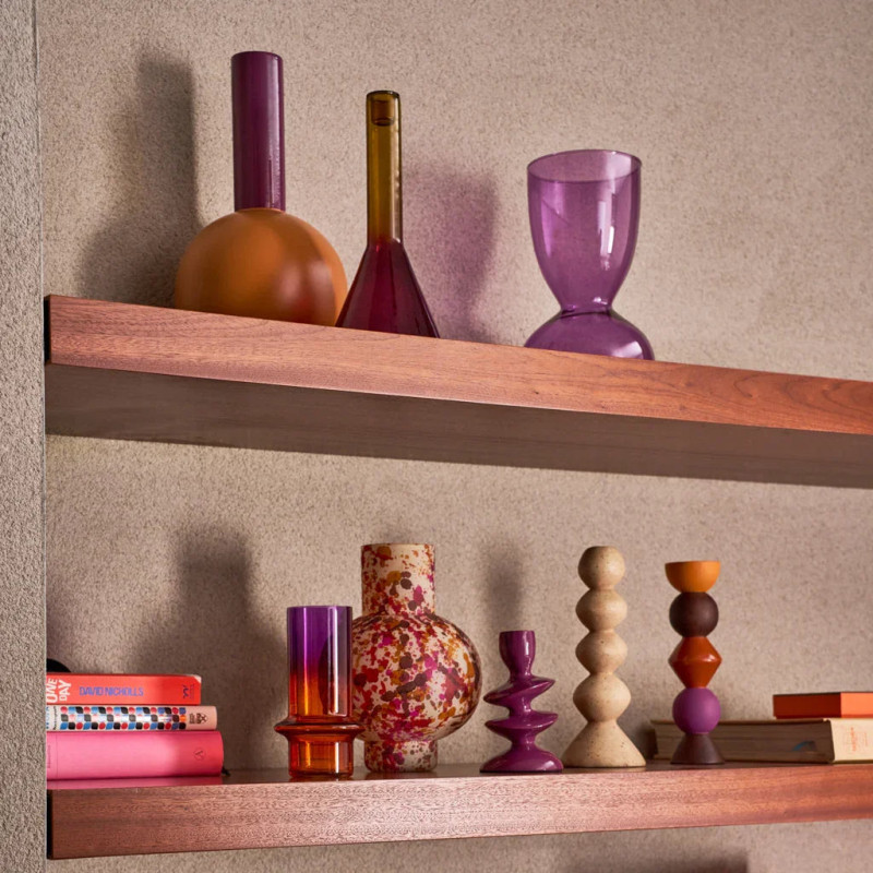 Bougeoir verre recyclé prune ambre 27 cm Frisk Urban Nature Culture - 4