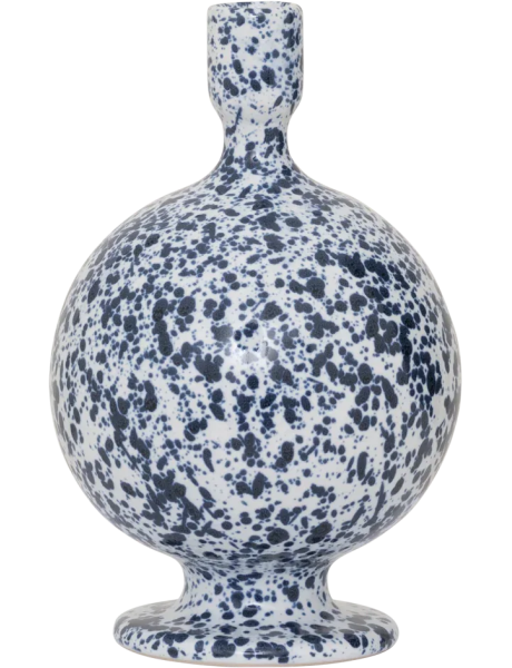 Bougeoir céramique moucheté bleu blanc 22 cm Rosie Urban Nature Culture - 1