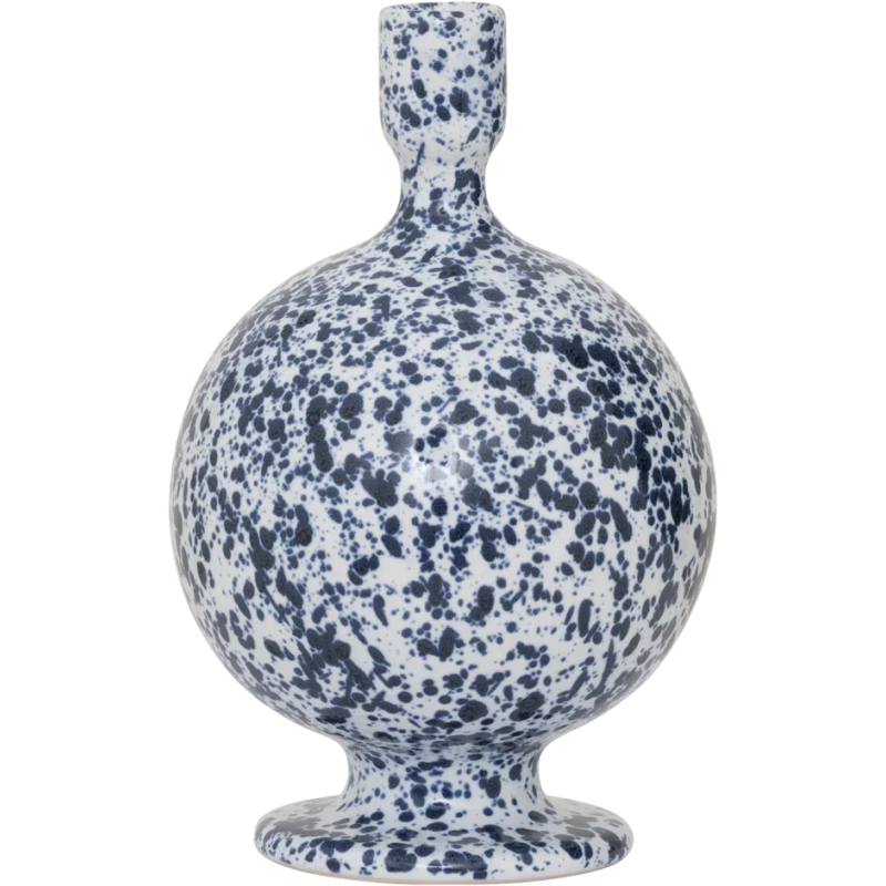 Bougeoir céramique moucheté bleu blanc 22 cm Rosie Urban Nature Culture - 1