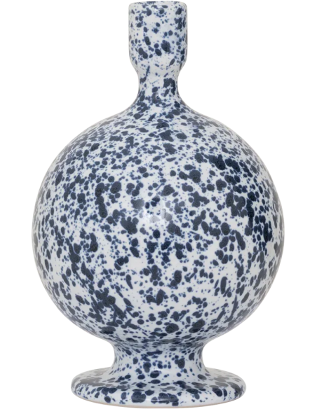 Bougeoir céramique moucheté bleu blanc 22 cm Rosie Urban Nature Culture - 1