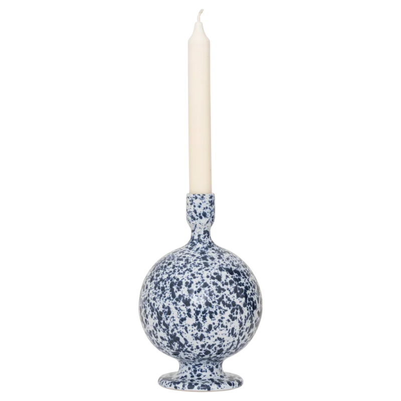 Bougeoir céramique moucheté bleu blanc 22 cm Rosie Urban Nature Culture - 3