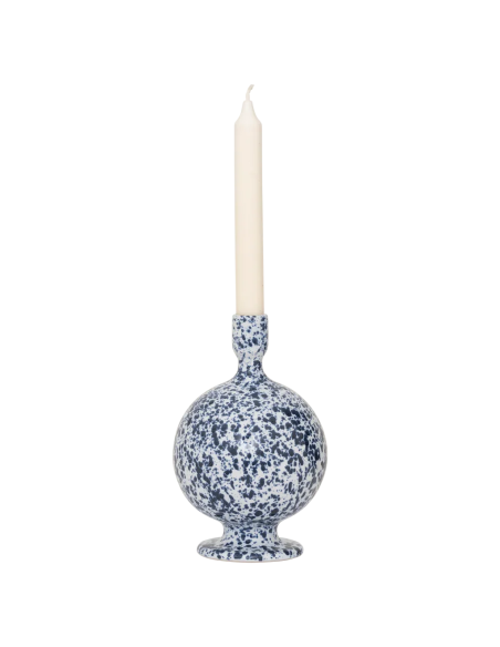 Bougeoir céramique moucheté bleu blanc 22 cm Rosie Urban Nature Culture - 3