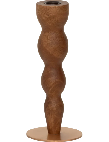 Bougeoir bois de manguier brun cuivré 10x24 cm Tali Urban Nature Culture - 1