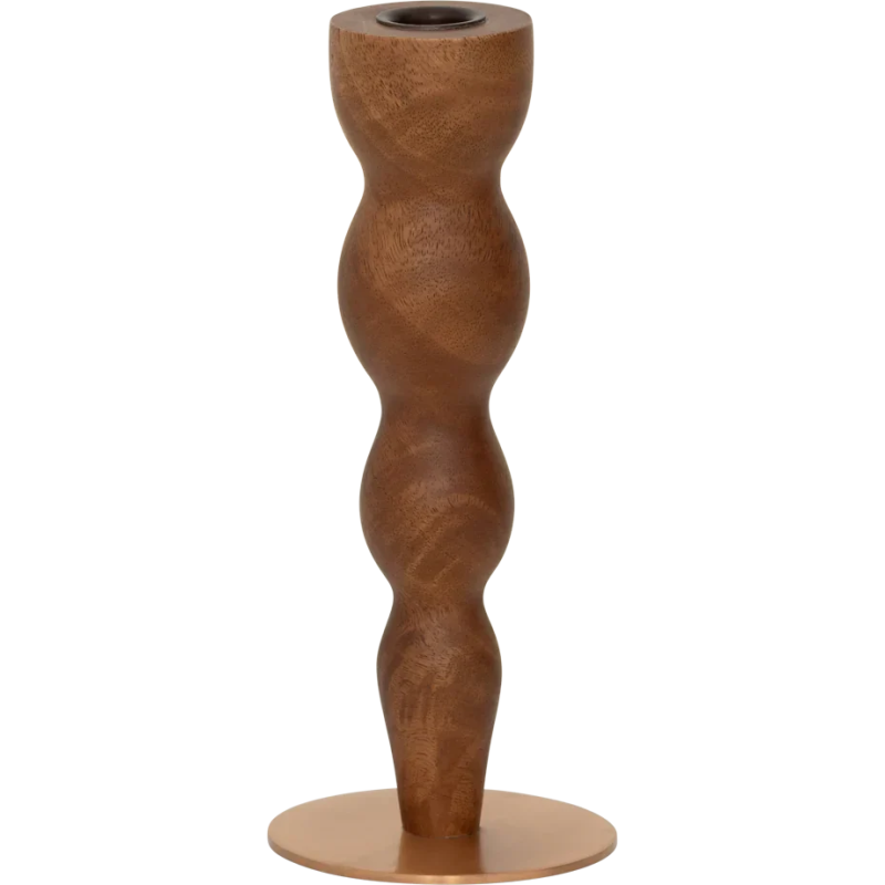 Bougeoir bois de manguier brun cuivré 10x24 cm Tali Urban Nature Culture - 1