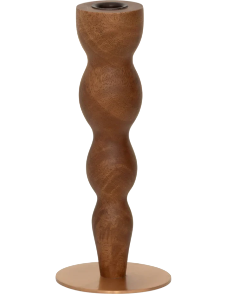 Bougeoir bois de manguier brun cuivré 10x24 cm Tali Urban Nature Culture - 1