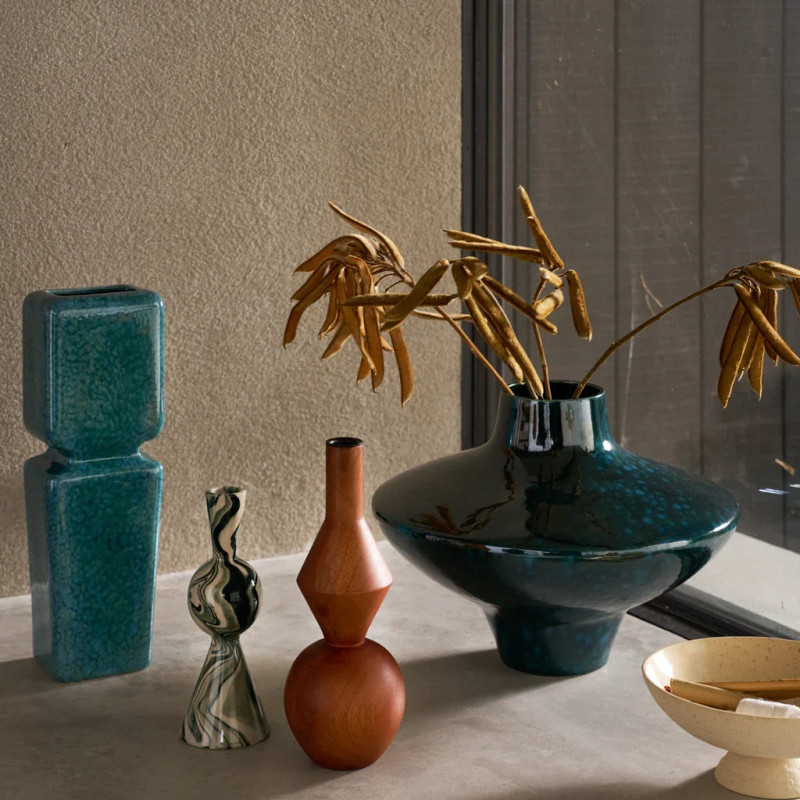 Vase haut céramique bleu vert 12x9x35 cm Anders Urban Nature Culture - 4