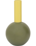 Vase boule céramique vert olive et jaune 18,5x34,5 cm Farve