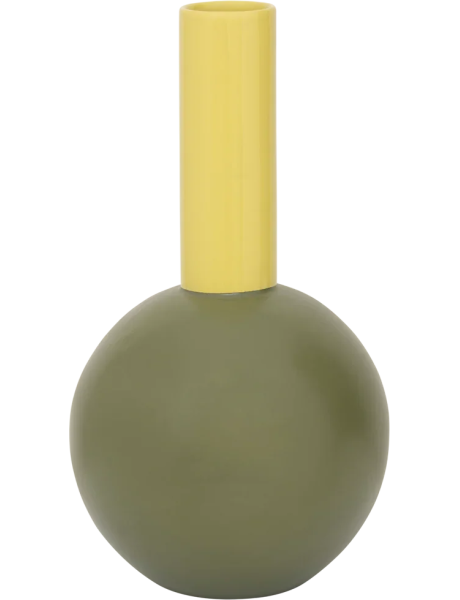 Vase boule céramique vert olive et jaune 18,5x34,5 cm Farve Urban Nature Culture - 1