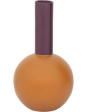 Vase boule céramique orange et violet prune 18,5x34,5 cm Farve