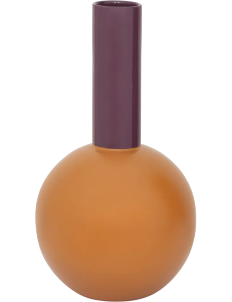 Vase boule céramique orange et violet prune 18,5x34,5 cm Farve Urban Nature Culture - 1