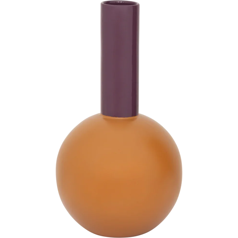 Vase boule céramique orange et violet prune 18,5x34,5 cm Farve Urban Nature Culture - 1