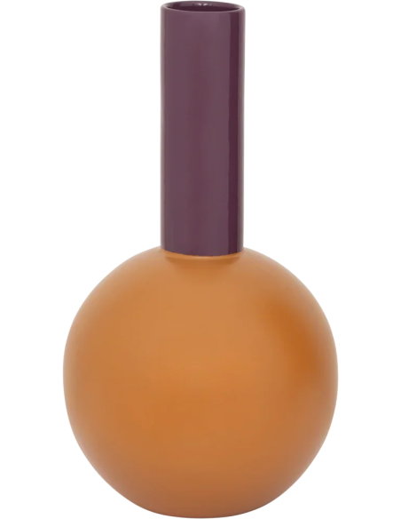 Vase boule céramique orange et violet prune 18,5x34,5 cm Farve Urban Nature Culture - 1