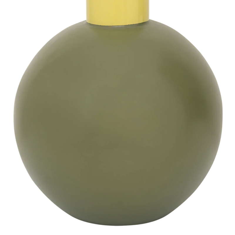 Vase boule céramique vert olive et jaune 18,5x34,5 cm Farve Urban Nature Culture - 3