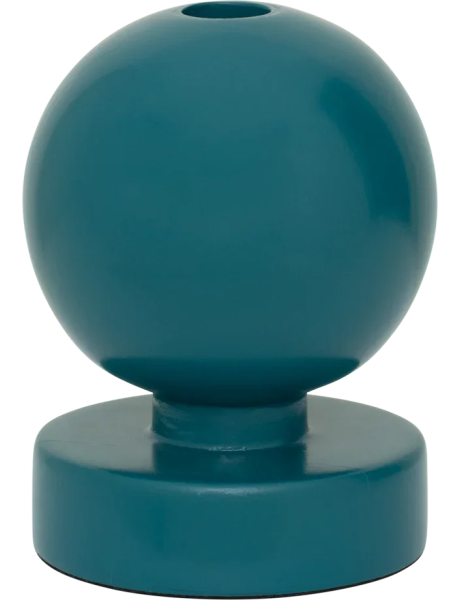 Bougeoir boule bois de manguier bleu 10,5x14 cm Saldo Urban Nature Culture - 1
