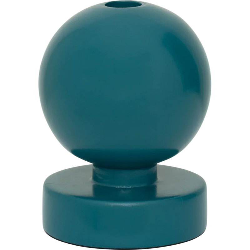 Bougeoir boule bois de manguier bleu 10,5x14 cm Saldo Urban Nature Culture - 1