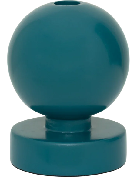Bougeoir boule bois de manguier bleu 10,5x14 cm Saldo Urban Nature Culture - 1