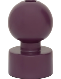 Bougeoir boule bois de manguier prune 9x15 cm Saldo