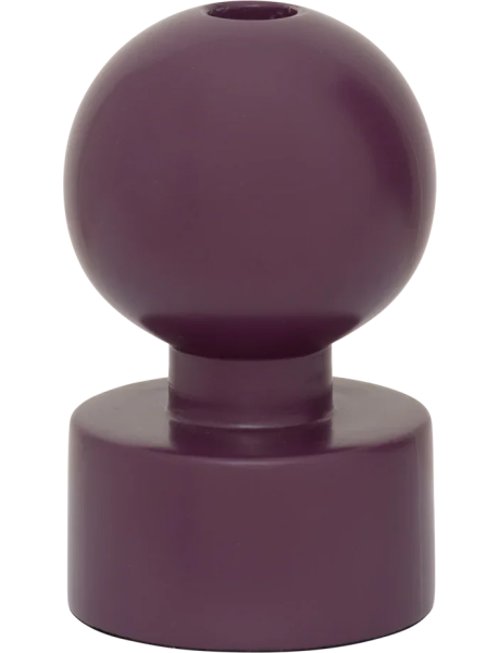 Bougeoir boule bois de manguier prune 9x15 cm Saldo Urban Nature Culture - 1
