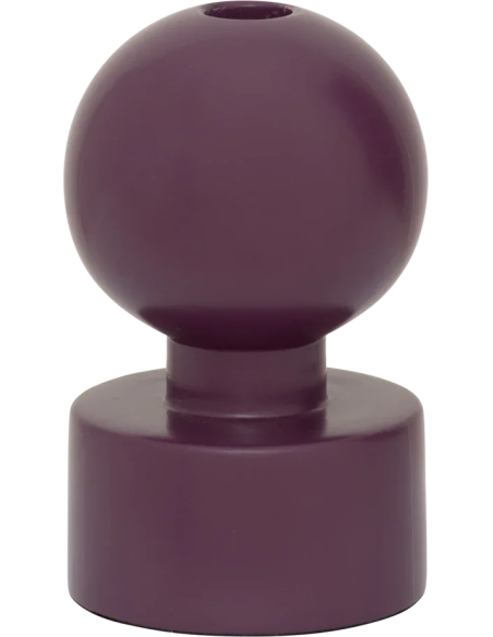 Bougeoir boule bois de manguier prune 9x15 cm Saldo Urban Nature Culture - 1