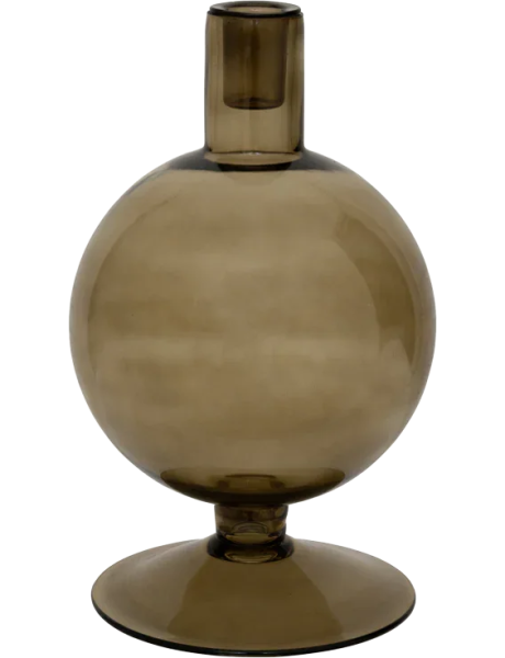 Bougeoir en verre recyclé vert olive 25 cm Sopra Urban Nature Culture - 1