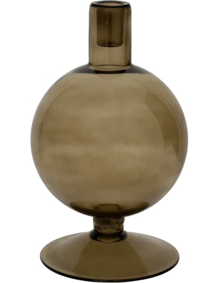 Bougeoir en verre recyclé vert olive 25 cm Sopra Urban Nature Culture - 1