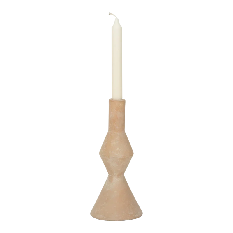 Bougeoir sculptural beige écomix 27 cm Mano Urban Nature Culture - 3
