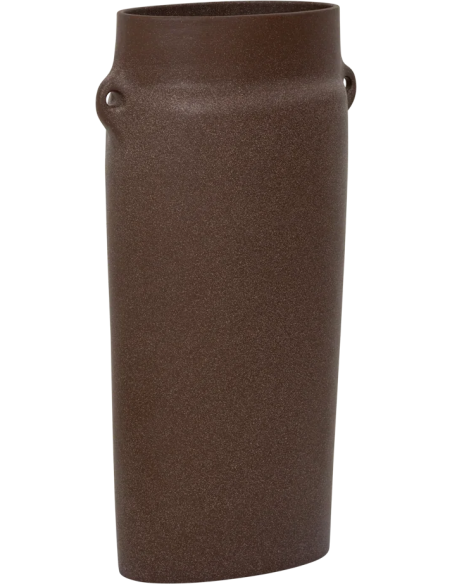 Grand vase céramique marron à anses 27x16x50 cm Oreille Urban Nature Culture - 1