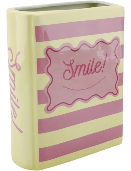 Vase livre décoratif en dolomite jaune rose 21,5 cm Smile Housevitamin - 1