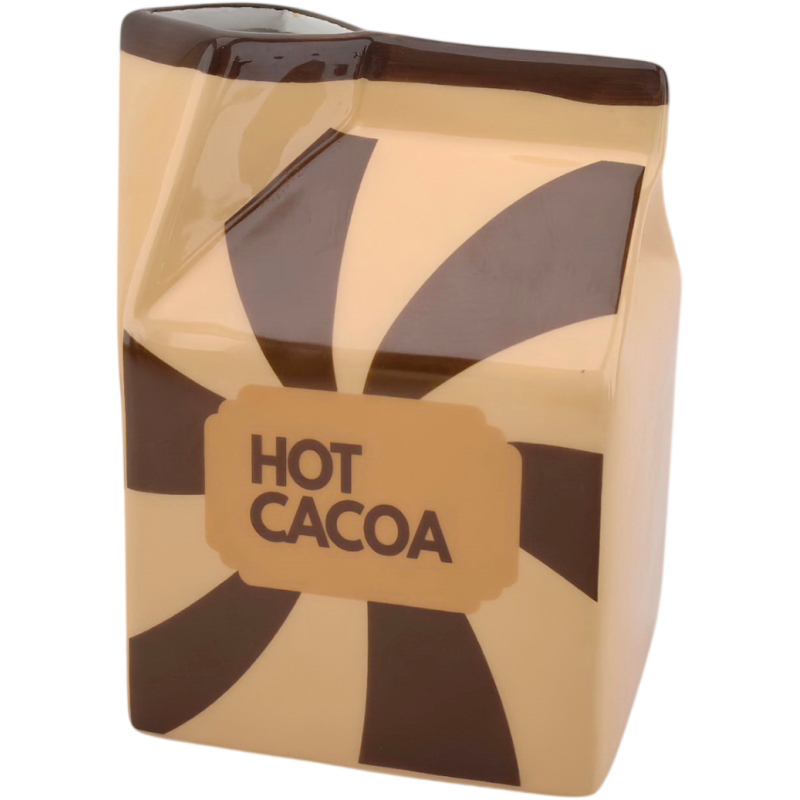Vase brique de lait chocolat 13,5 cm Hot Cacoa Housevitamin - 1