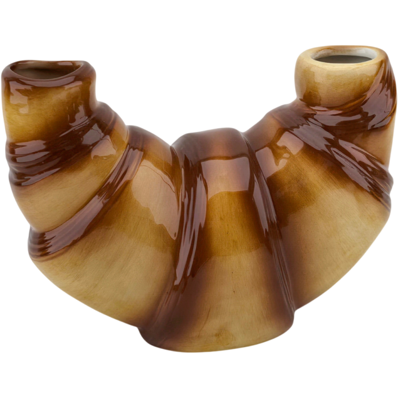 Vase croissant en dolomite 20x10x15 cm Croissant Housevitamin - 1