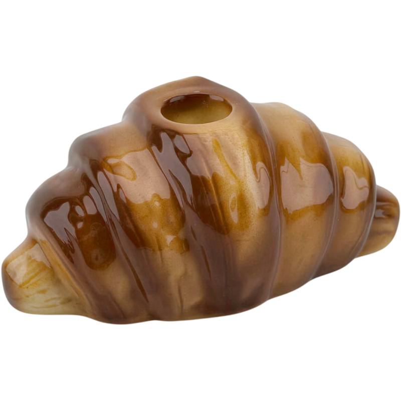 Bougeoir croissant dolomite brun 14,5x8,5x6,5 cm Croissant Housevitamin - 1
