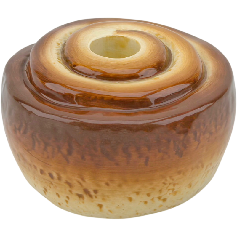 Bougeoir original roulé cannelle brun 11x11x6,5 cm Cinnamon Housevitamin - 1